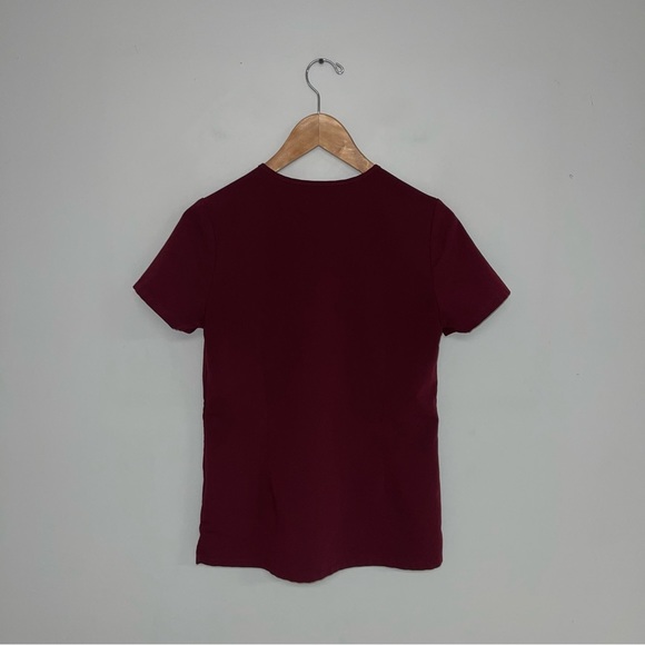 FIGS Catarina One-Pocket  Scrub Top Women’s Size XXS Burgundy‎ Red Short Sleeve - Picture 8 of 13
